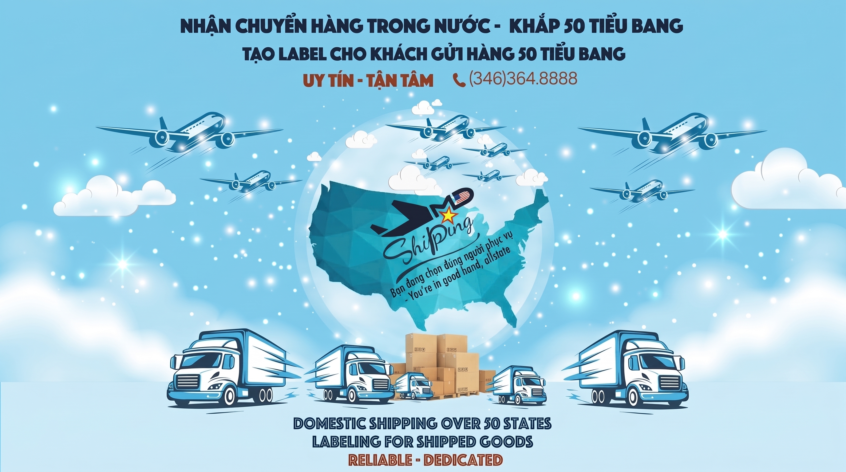 Vận Chuyển Nội Địa 50 Tiểu Bang Mỹ